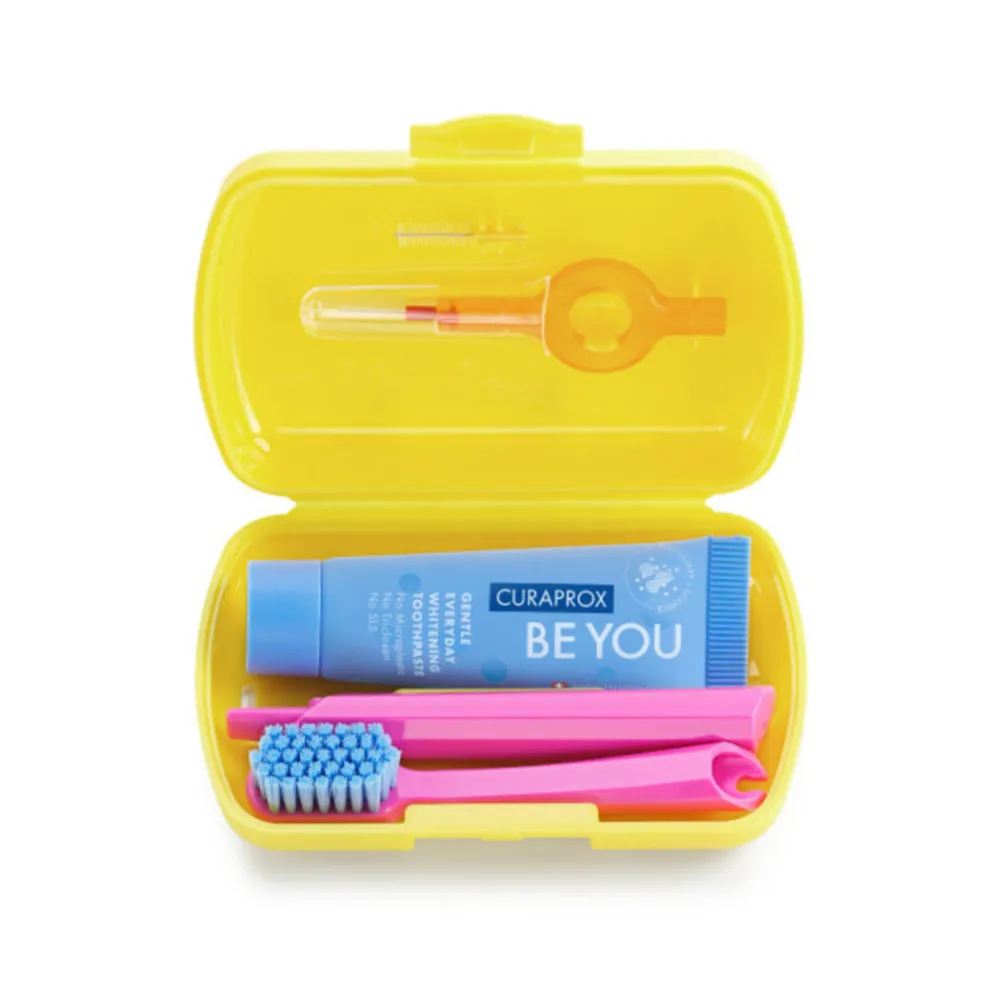 Tandenborstels<Curaprox Reisset Geel 1 set