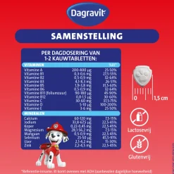 New Multivitamine Kids Extra 3-5 Jaar Paw Patrol 60 Kauwtabletten Vitaminen Kind|Multi Vitaminen En Mineralen