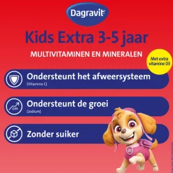 New Multivitamine Kids Extra 3-5 Jaar Paw Patrol 60 Kauwtabletten Vitaminen Kind|Multi Vitaminen En Mineralen