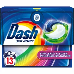 Wasmiddel<Dash Wasmiddelcapsules 3in1 Pods Stralende Kleuren 13 stuks