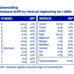 Clearance Actifit 65+ 70 tabletten Vitaminen 50+