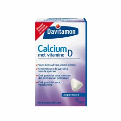Mineralen<Davitamon Calcium Vitamine D3 Pepermunt 60 kauwtabletten