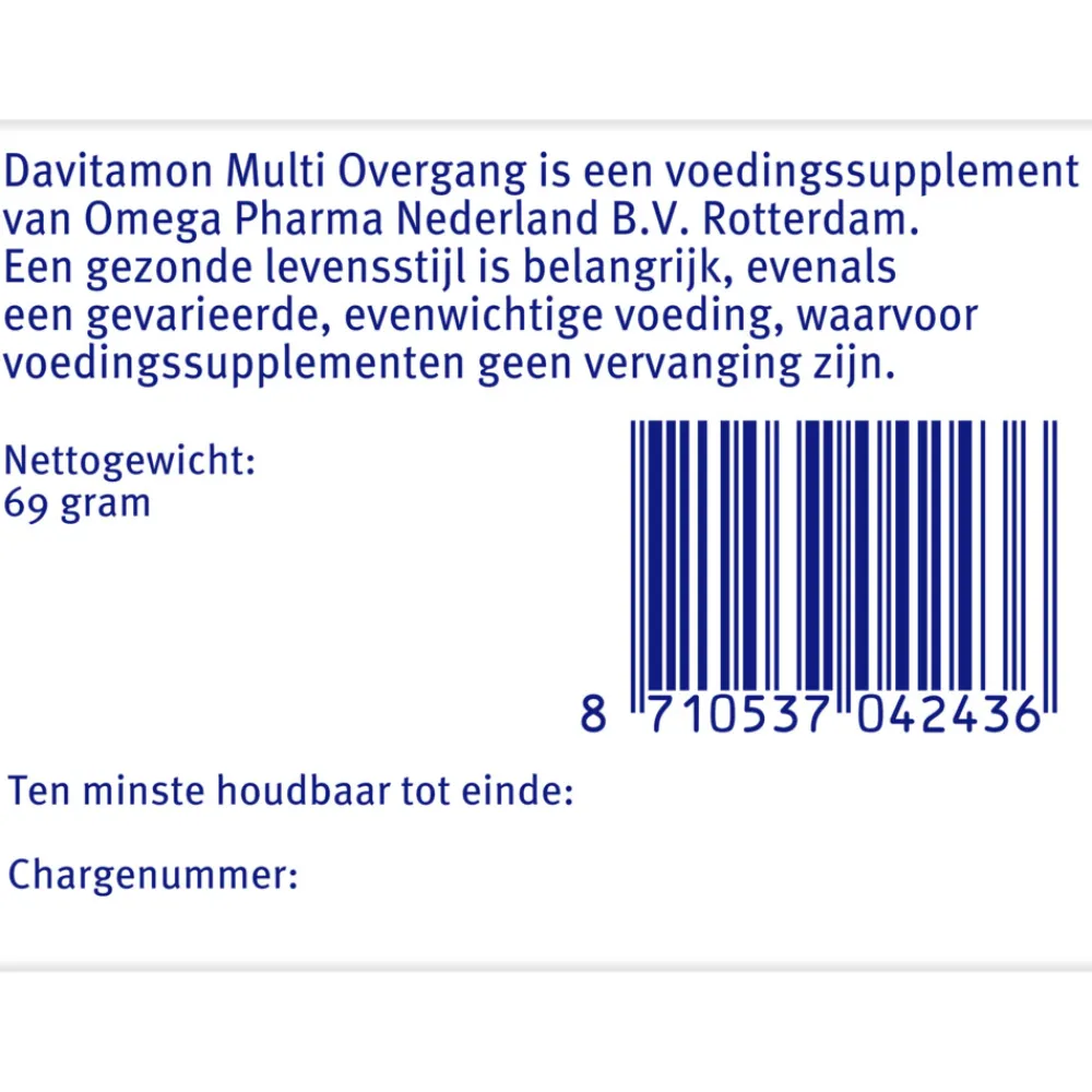 Compleet Vrouw Overgang Multivitamine 60 tabletten^Davitamon Outlet