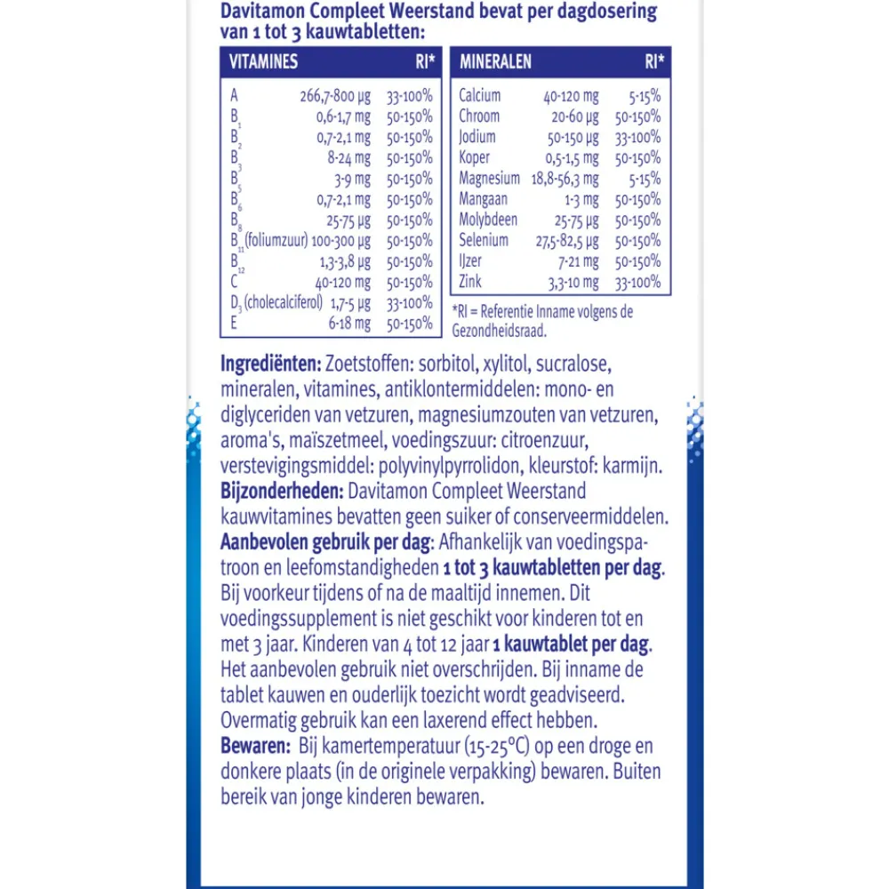 Compleet Weerstand Hoog Gedoseerd Bosvruchten 50 kauwtabletten^Davitamon Clearance