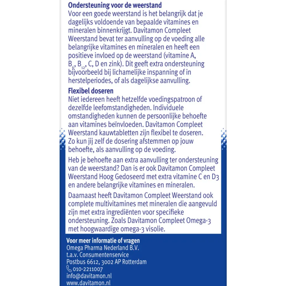 Compleet Weerstand Hoog Gedoseerd Bosvruchten 50 kauwtabletten^Davitamon Clearance