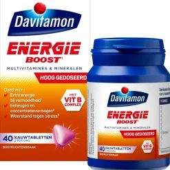Multi Vitaminen En Mineralen<Davitamon Energie Boost Bosvruchten 40 kauwtabletten