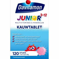 Clearance Junior 3+ Kauwvitamines Framboos 120 kauwtabletten Vitaminen & Supplementen|Vitaminen Kind