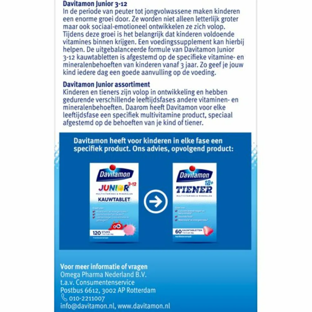 Clearance Junior 3+ Kauwvitamines Framboos 120 kauwtabletten Vitaminen & Supplementen|Vitaminen Kind
