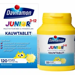 Vitaminen Kind<Davitamon Junior 3+ Kauwvitamines Banaan 120 kauwtabletten