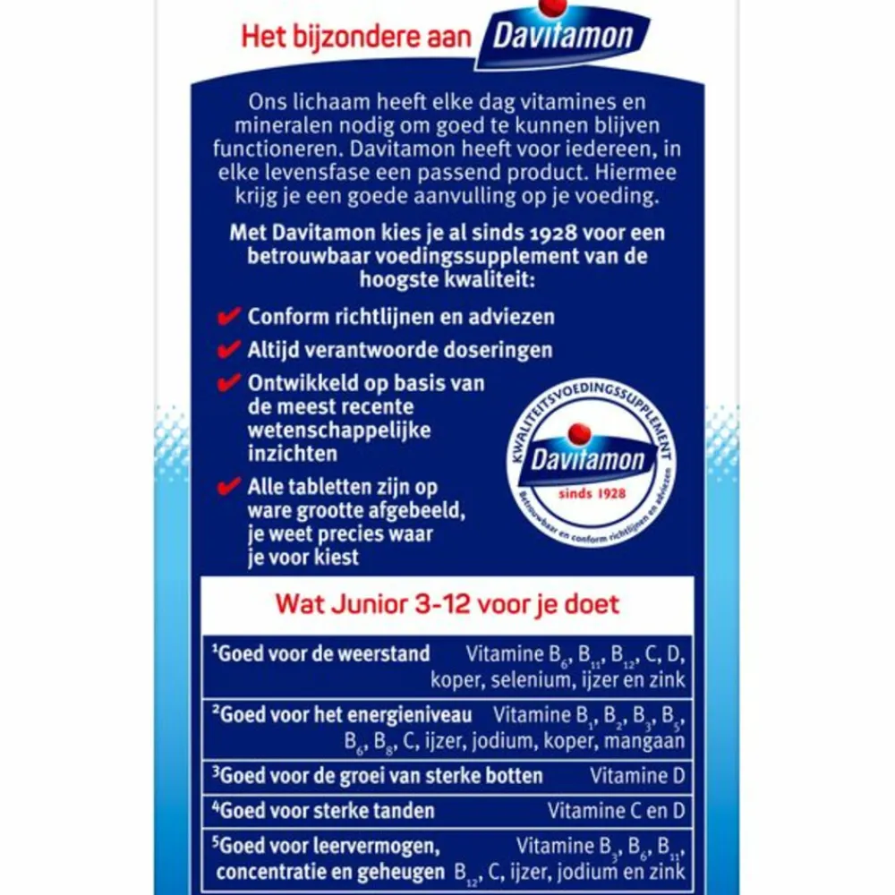 Vitaminen Kind<Davitamon Junior 3+ Kauwvitamines Banaan 120 kauwtabletten
