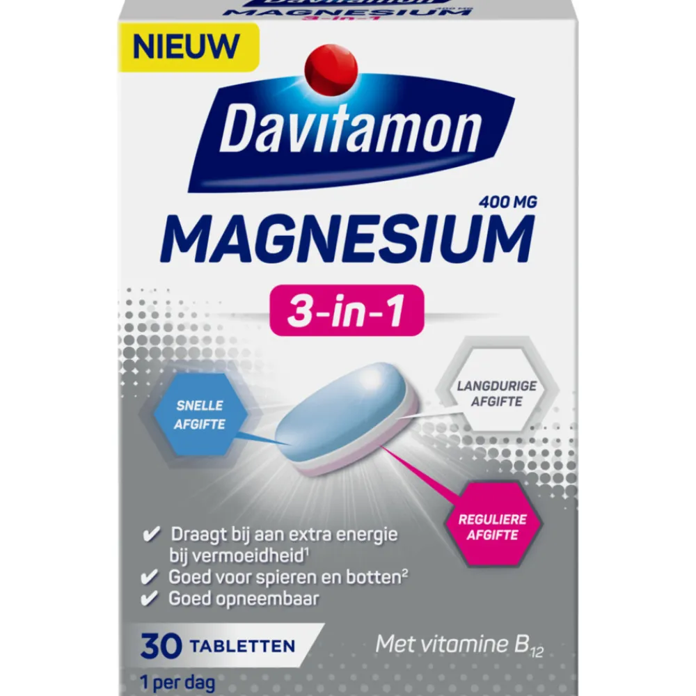 Mineralen<Davitamon Magnesium 3 in 1 30 tabletten
