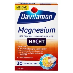 Mineralen<Davitamon Magnesium Voor de Nacht 30 tabletten