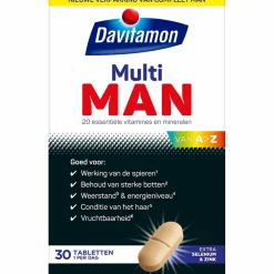 Vitaminen Man|Multi Vitaminen En Mineralen<Davitamon Multi Man 30 tabletten