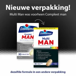 Vitaminen Man|Multi Vitaminen En Mineralen<Davitamon Multi Man 30 tabletten