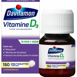 Vitamine D 10 MCG Volwassenen 150 smelttabletten^Davitamon Sale