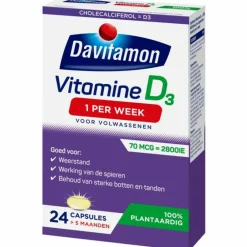 Vitaminen<Davitamon Vitamine D Vegan 1 Per Week 24 capsules