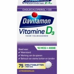 Vitaminen<Davitamon Vitamine D Volwassenen 75 smelttabletten