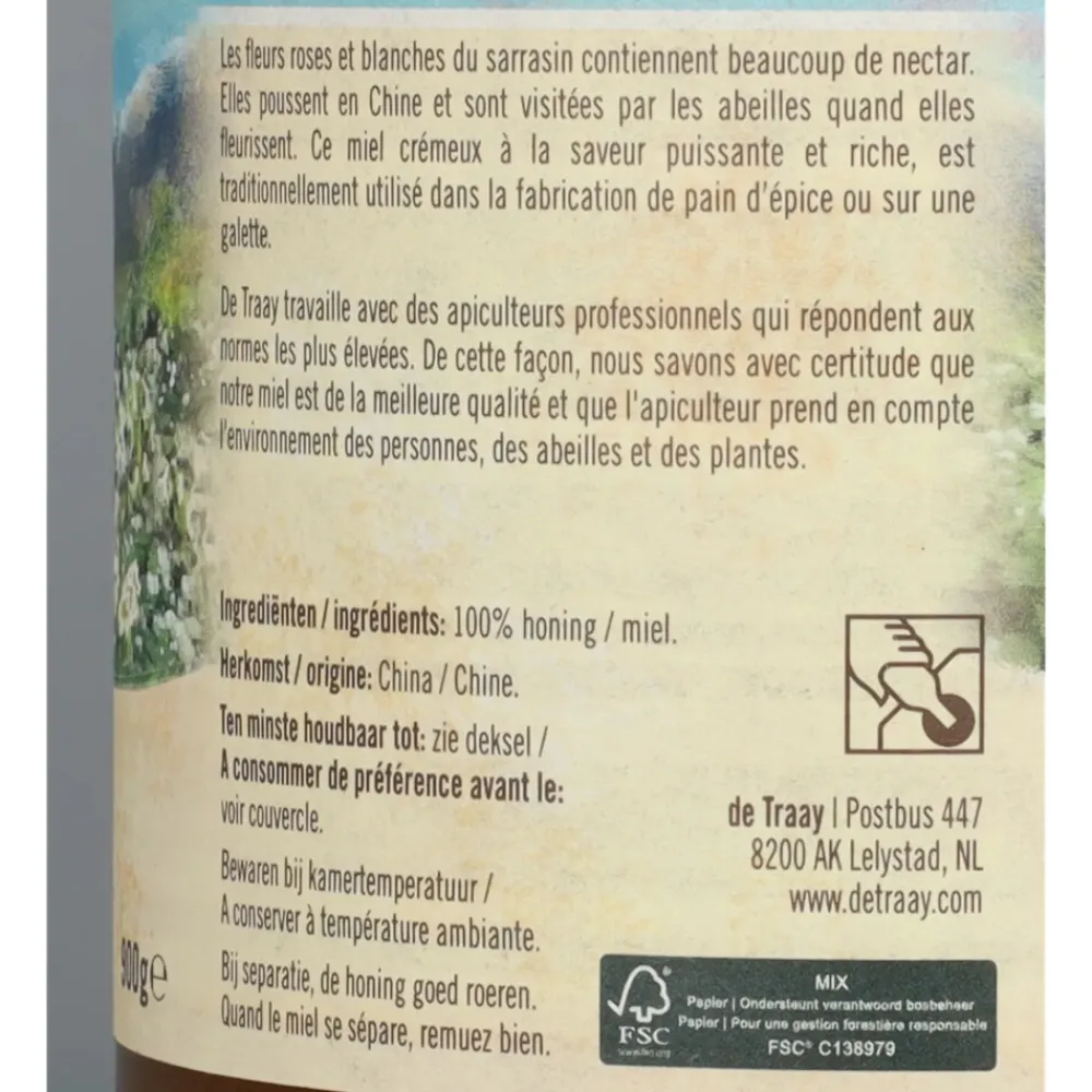 Siropen & Zoetstoffen<De Traay Honing Boekweit 900 gr
