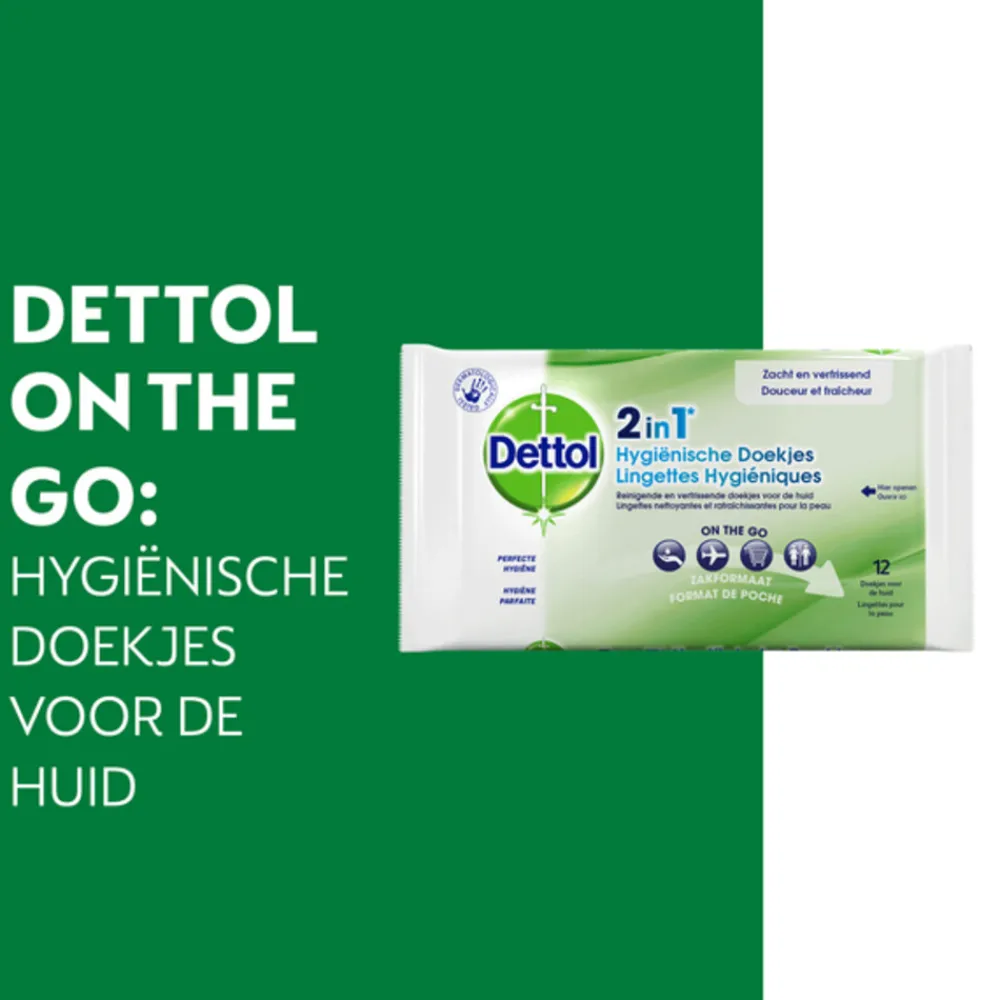 Schoonmaakdoekjes<Dettol Hygienische Doekjes 2in1 12 stuks