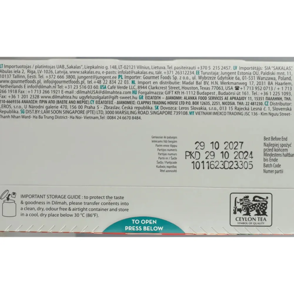 Thee<Dilmah Mango Aardbei Thee 20 stuks