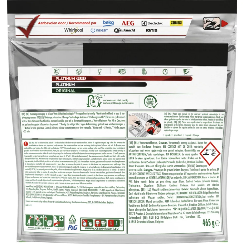 Vaatwastabletten Platinum Plus All In One Deep Clean 150 stuks^Dreft Clearance