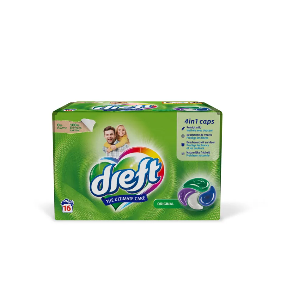 Wasmiddel Capsules Ultimate Care 16 stuks^Dreft Hot