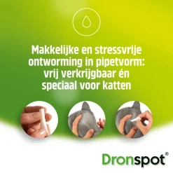 Vlo, Teek & Worm<Dronspot Spot On Kat Ontwormingsdruppels Kat 5 - 8 kg 2 pipetten