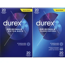 - Extra Safe Condooms 20 stuks & Classic Natural Condooms 20 stuks - Pakket^Durex Outlet