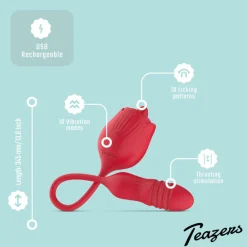 Voor Haar<Easytoys Clitoris Vibrator met Stotende Dildo The Rose