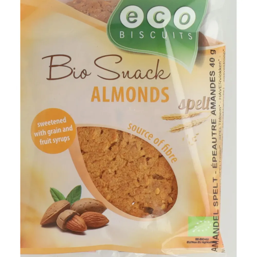 Koek<Ecobiscuit Spelt Amandelbiscuits Bio 40 gr