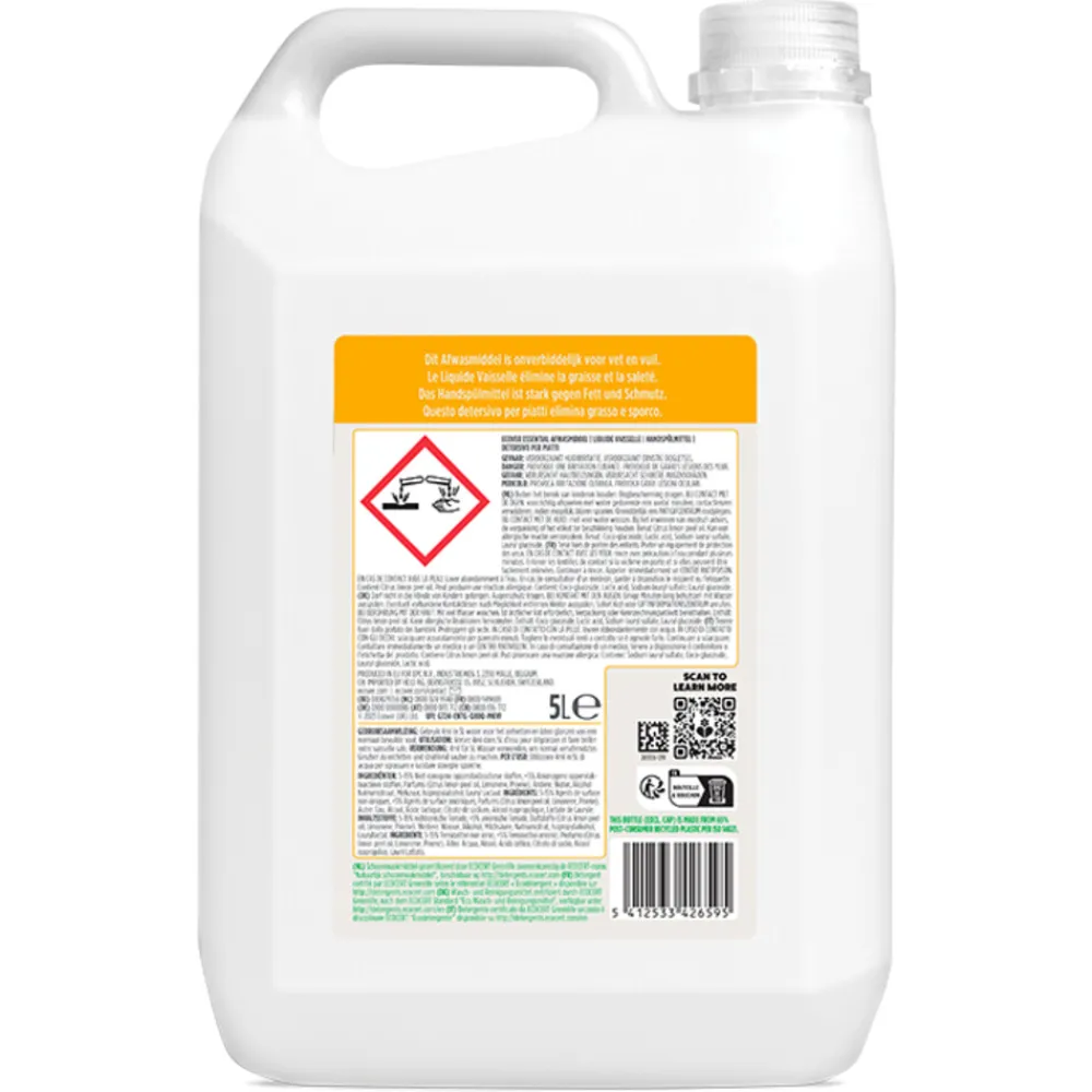Handafwas<Ecover Afwasmiddel Essential Citroen 5 liter