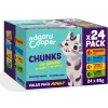 Kattenvoer<Edgard & Cooper Adult Chunks Kattenvoer Nat Kip & Zalm & Kalkoen & Lam 24 x 85 gr