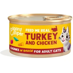 Kattenvoer<Edgard & Cooper Adult Chunks Kattenvoer Nat Kip & Zalm & Kalkoen & Lam 24 x 85 gr