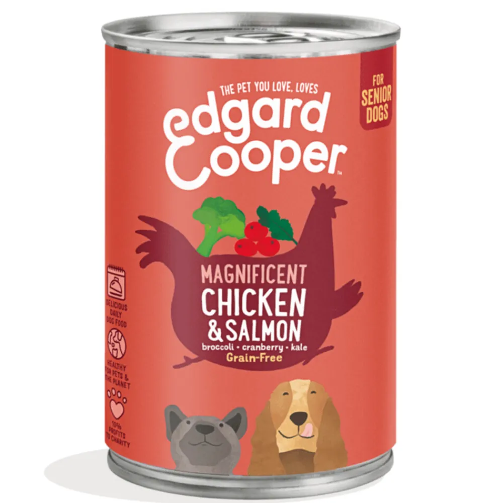 Blik Vers Vlees Senior Hondenvoer Kip - Zalm 400 gr^Edgard & Cooper Sale