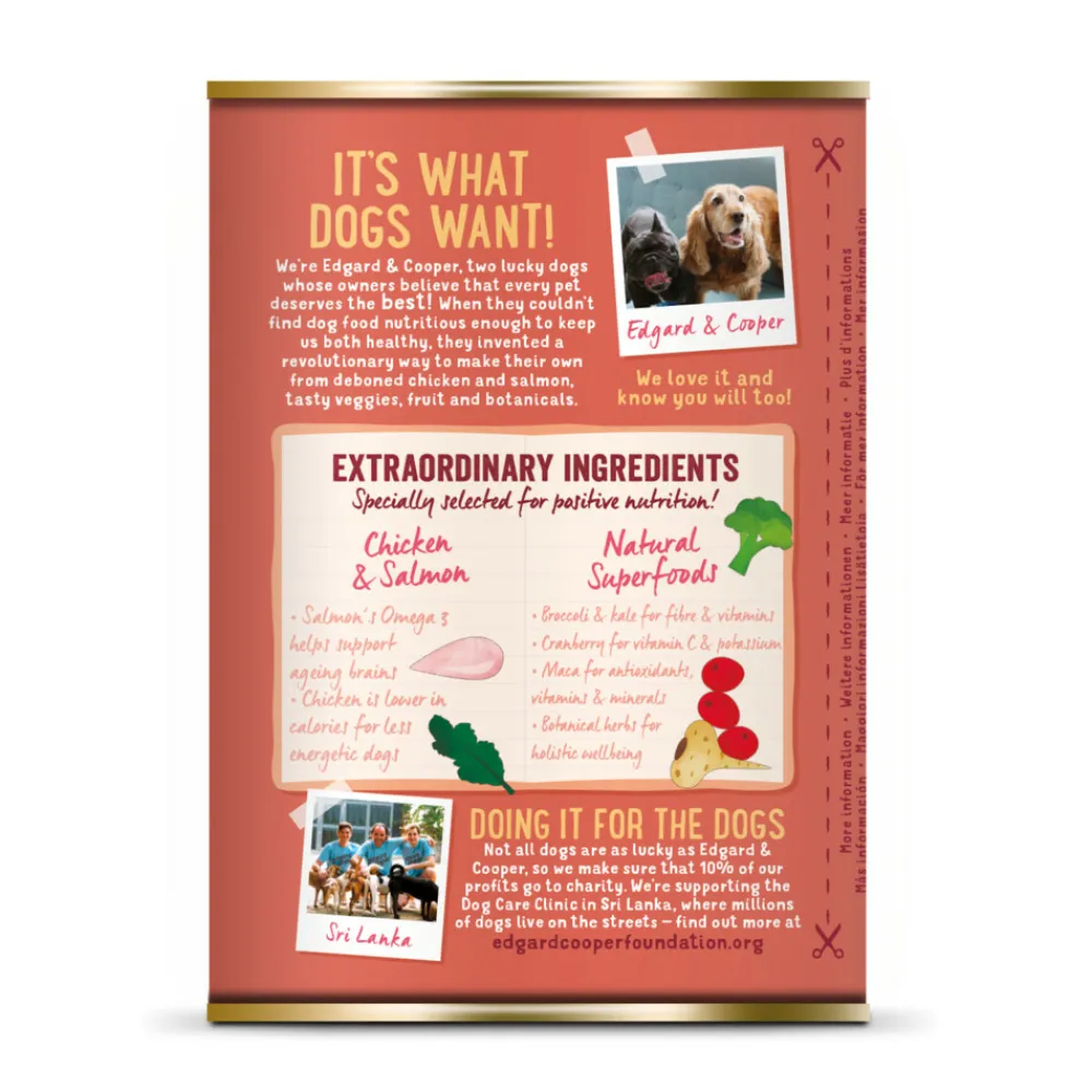 Blik Vers Vlees Senior Hondenvoer Kip - Zalm 400 gr^Edgard & Cooper Sale