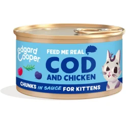 Kattenvoer Kitten Chunks Kabeljauw - Kip 85 gr^Edgard & Cooper Discount