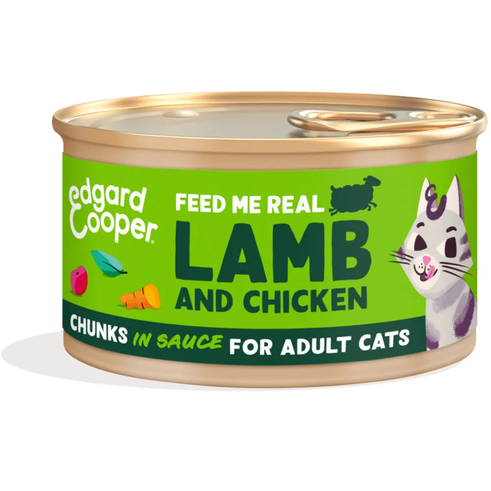 Kattenvoer Chunks Lam - Kip 85 gr^Edgard & Cooper Hot