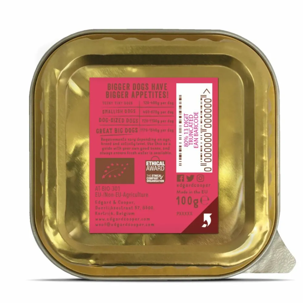 Kuipje Vers Vlees Hondenvoer Bio Rund 100 gr^Edgard & Cooper Outlet