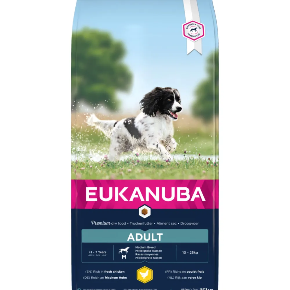 Hondenvoer<Eukanuba Adult Medium Hondenvoer Kip 15 kg