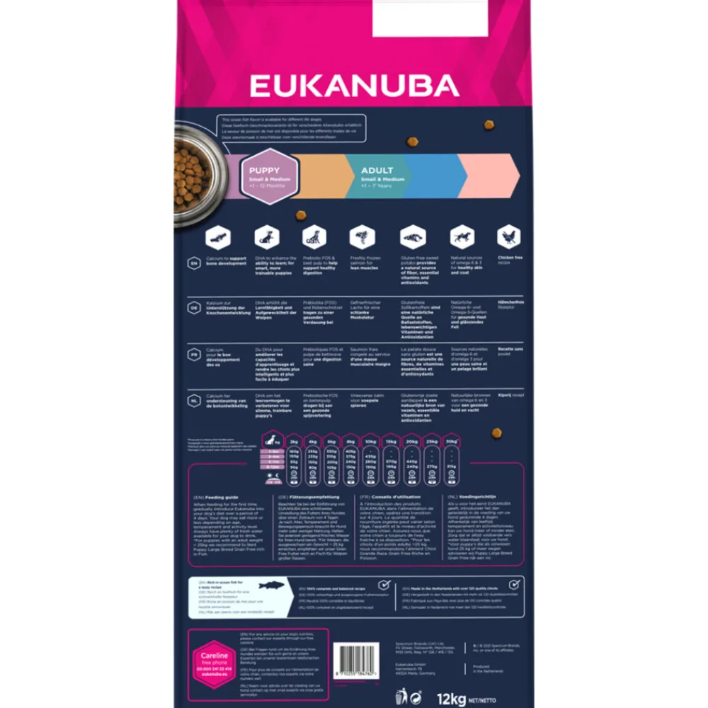 Puppy Graanvrij Small-Medium Hondenvoer Vis 12 kg^Eukanuba Discount