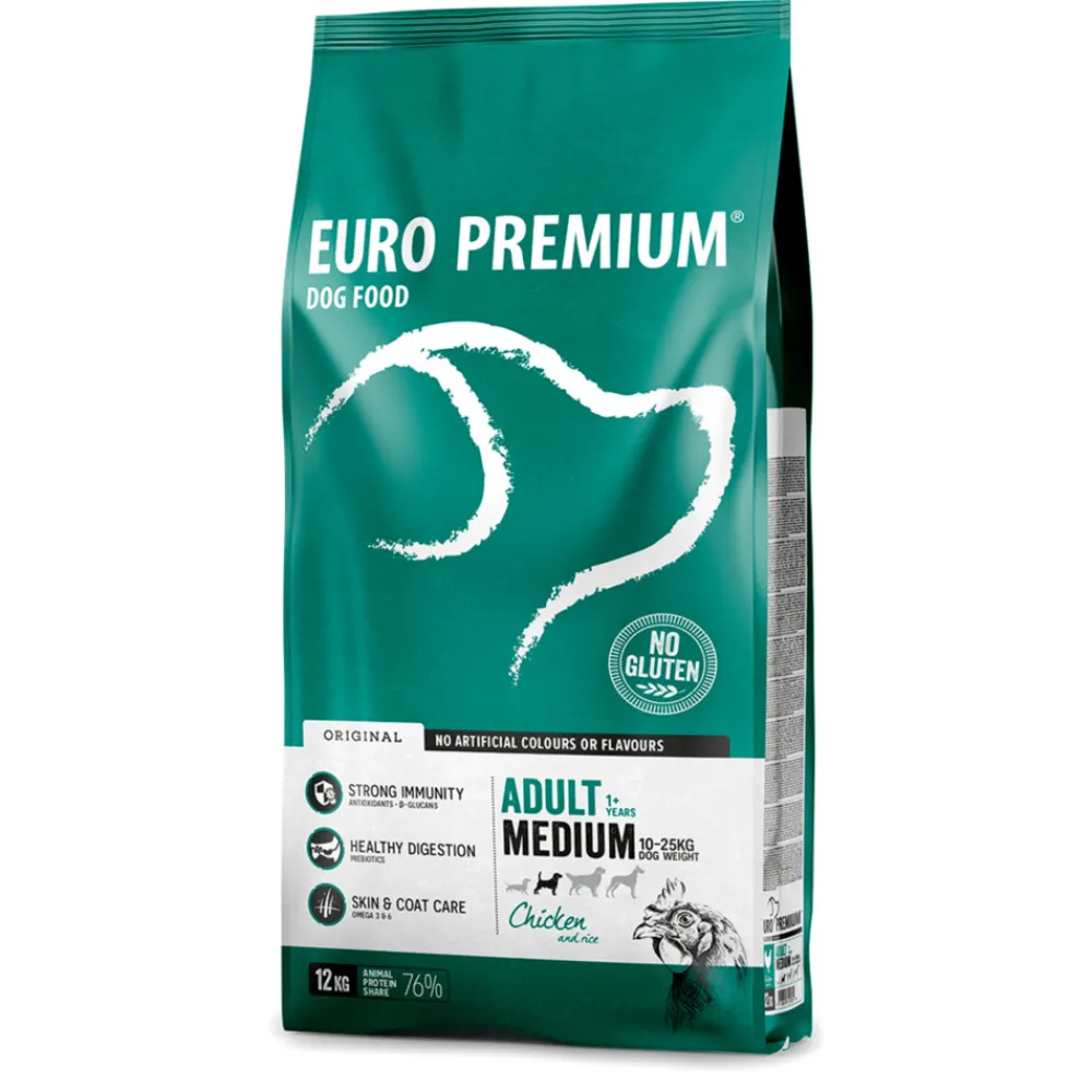 Adult Medium Kip - Rijst 12 kg^Euro-Premium