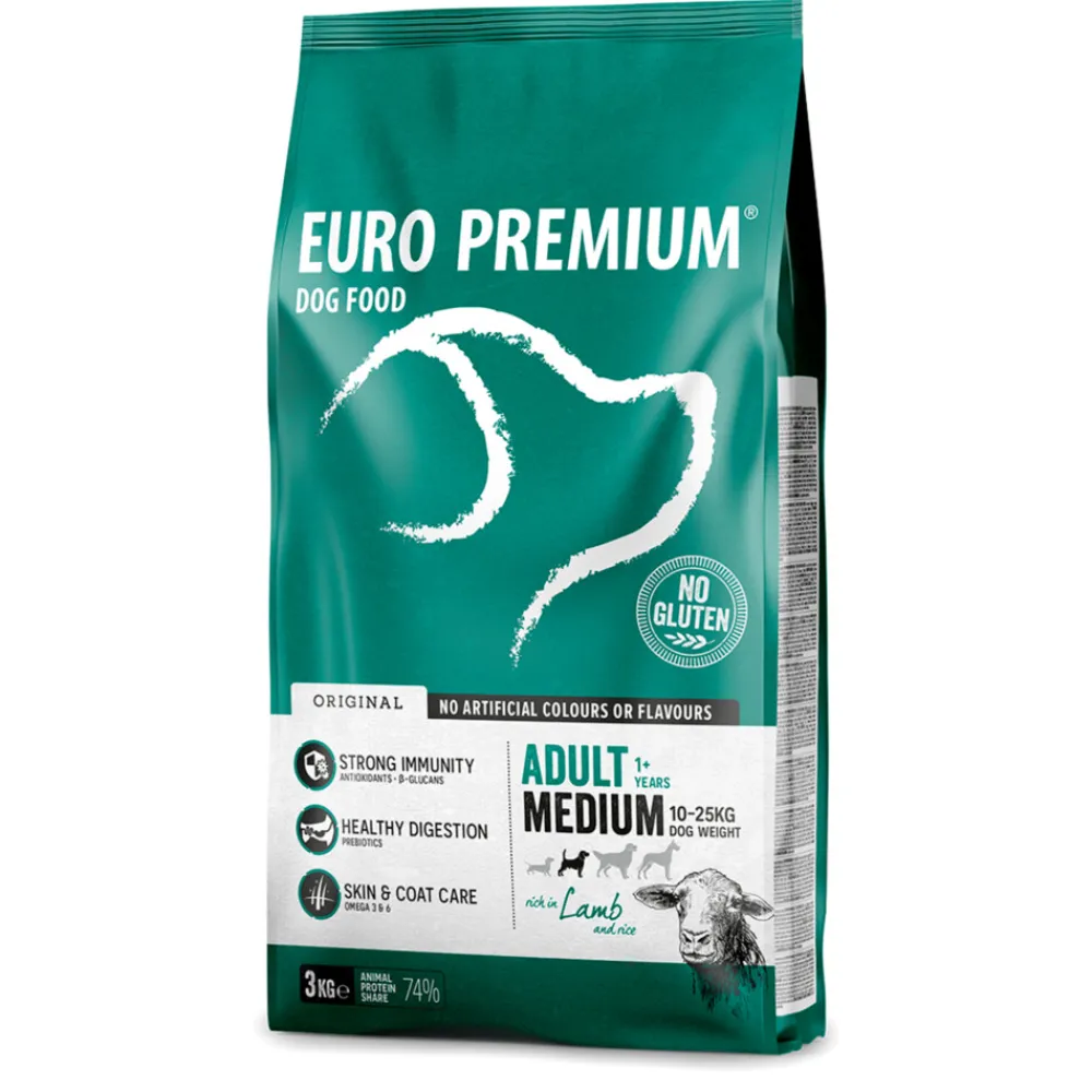 Hondenvoer<Euro-Premium Adult Medium Lam - Rijst 3 kg