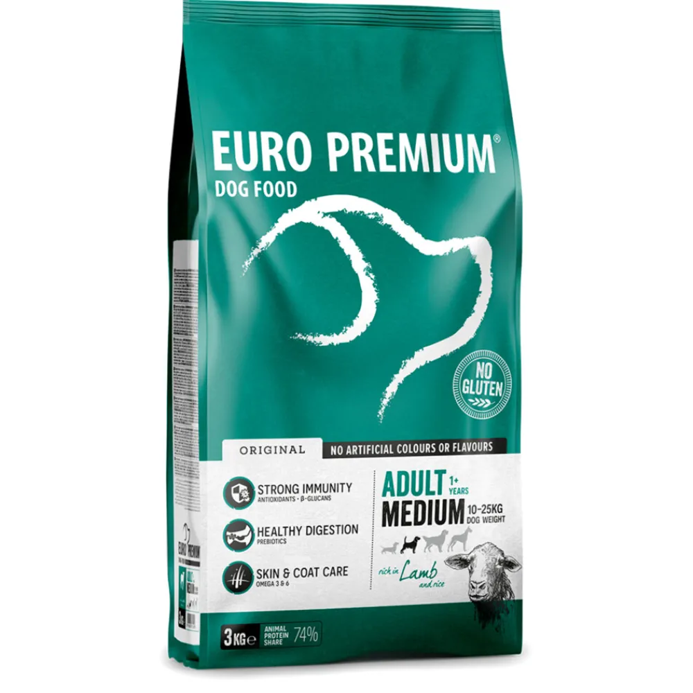 Hondenvoer<Euro-Premium Adult Medium Lam - Rijst 3 kg