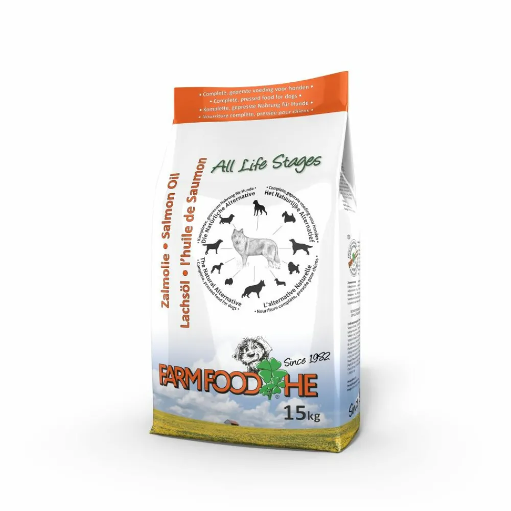 Hondenvoer<Farm Food HE Zalmolie 15 kg