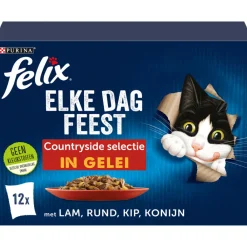 Online Elke Dag Feest Countryside Selectie in Gelei 12 x 85 gr Kattenvoer