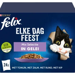 Discount Elke Dag Feest Mix Selectie in Gelei 24 x 85 gr Kattenvoer