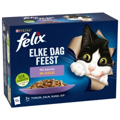 Kattenvoer<Felix Elke Dag Feest Mix Selectie in Gelei 12 x 85 gr