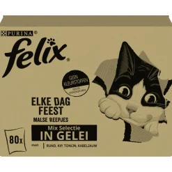 Sale Elke Dag Feest Mix Selectie in Gelei 80 x 85 gr Kattenvoer
