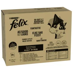 Sale Elke Dag Feest Mix Selectie in Gelei 80 x 85 gr Kattenvoer