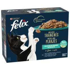 Sale Heerlijke Plakjes in Gelei Selectie Vis 12 x 80 gr Kattenvoer